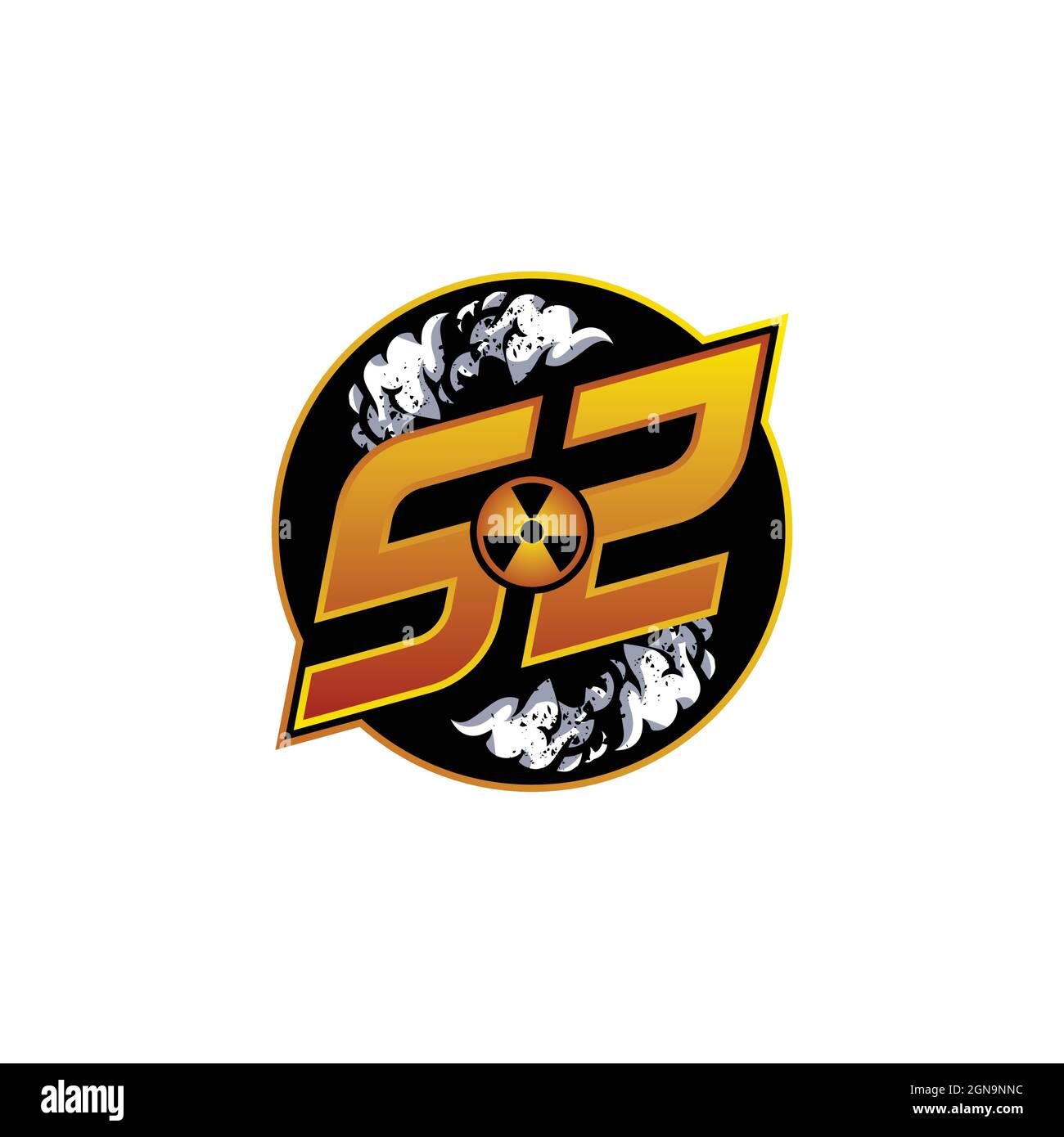 SZ logo Monogramme Gaming avec gaz forme dessins modèle vecteur icône moderne Illustration de Vecteur