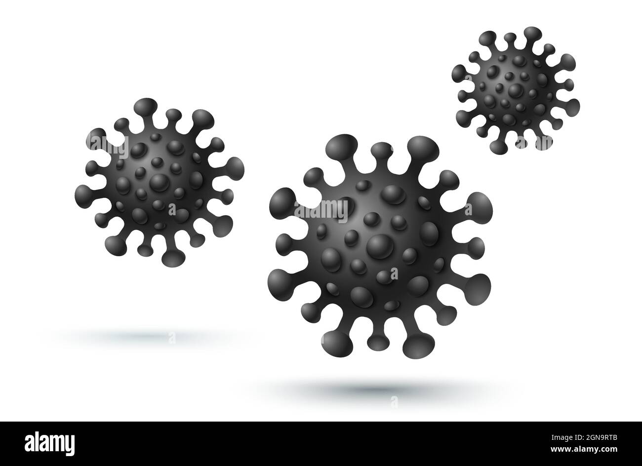 Ensemble de vecteurs icônes du coronavirus. Illustration vectorielle de COVID-19 en style 3D. Arrêter le coronavirus. Illustration de Vecteur