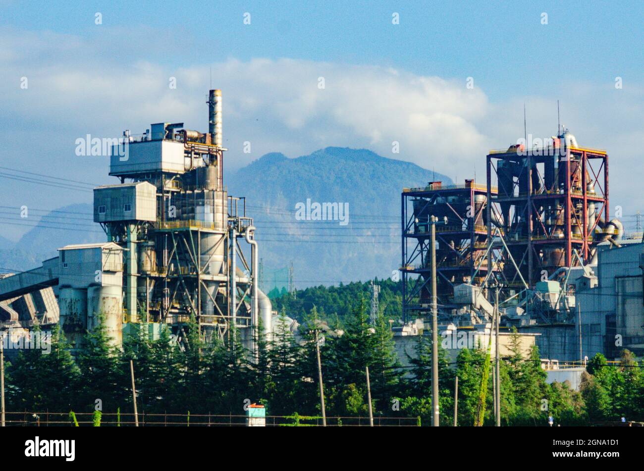 Japonais, industriel, raffinerie, industrie à grande échelle, campagne, gaz naturel, raffinement, complexe industriel Banque D'Images