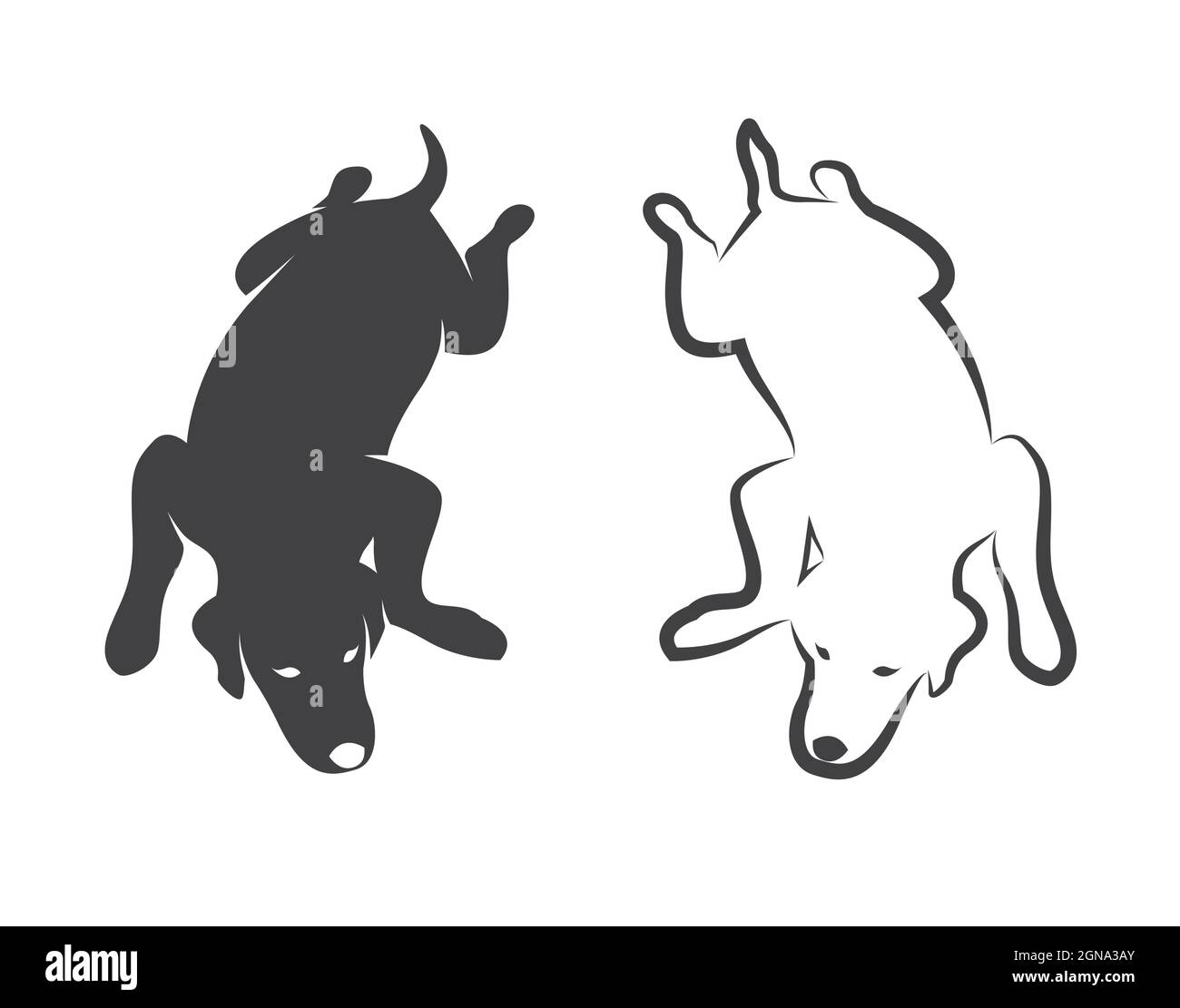 Image vectorielle du chien sur fond blanc. Illustration vectorielle superposée facile à modifier. Animaux sauvages. Animal de ferme. Illustration de Vecteur