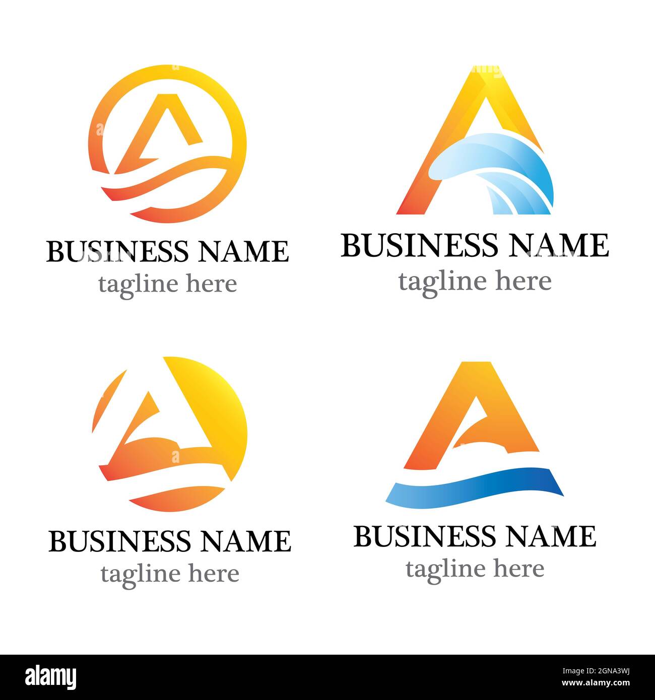 Jeu d'icônes vectorielles de modèle professionnel de logo Letter Banque D'Images