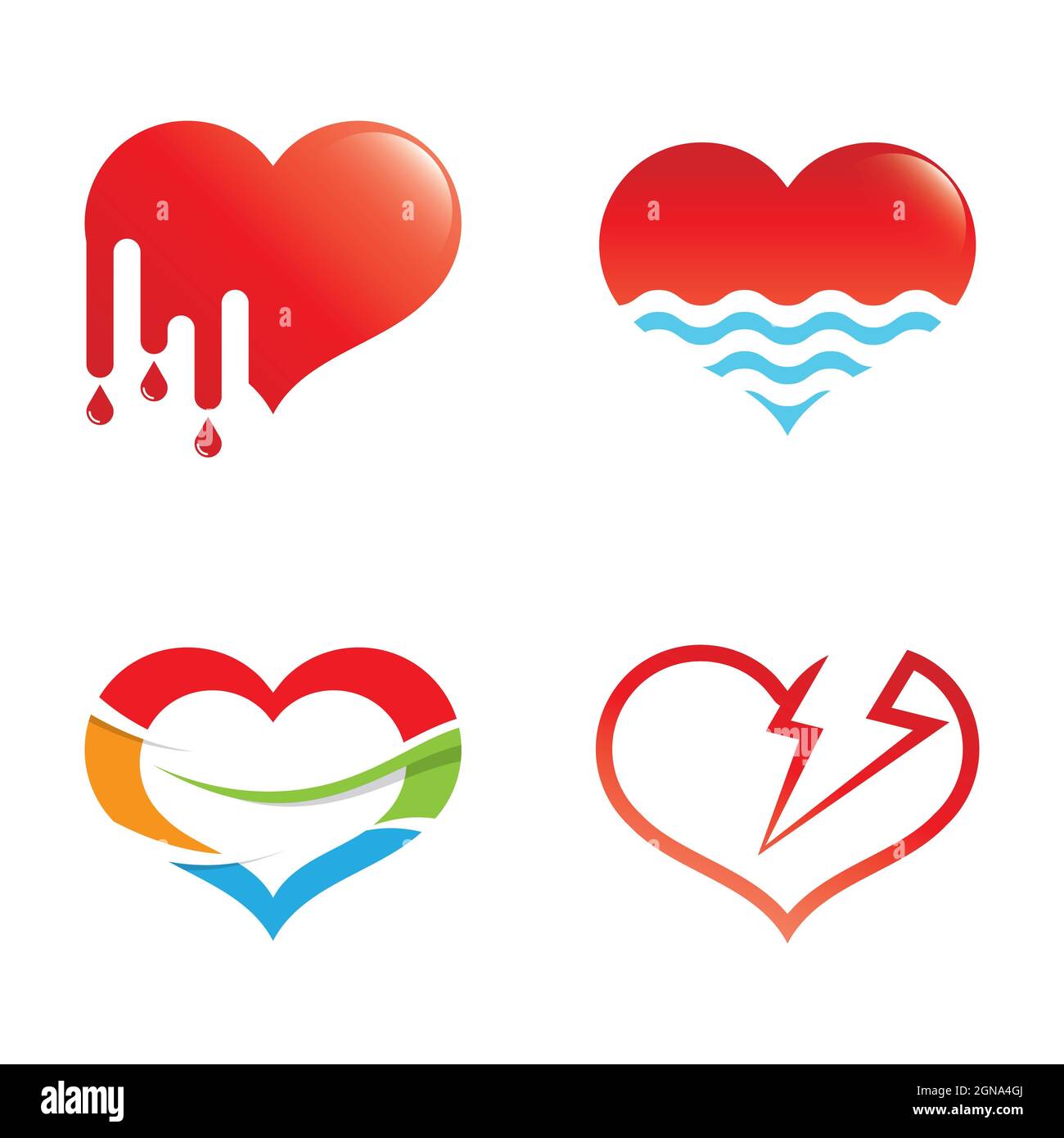 Logo Love modèle vectoriel icône ensemble de conception Banque D'Images