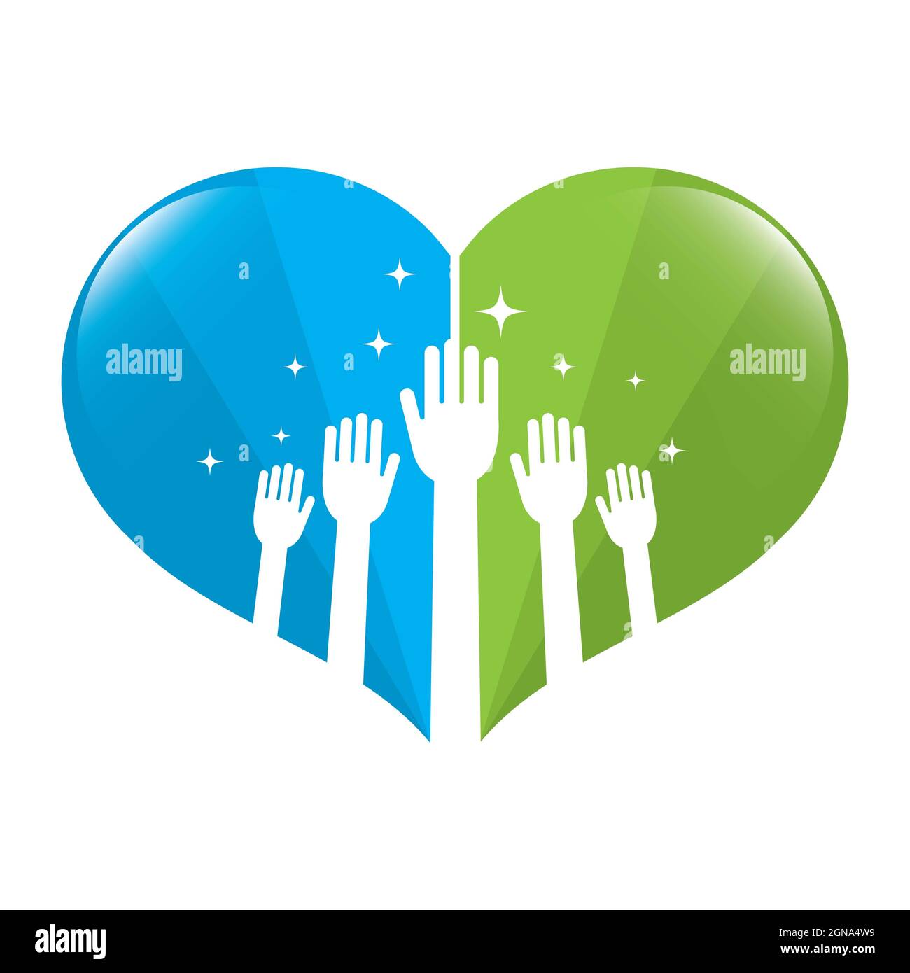 Modèle de logo de soins cardiaques motif vectoriel d'icône Banque D'Images