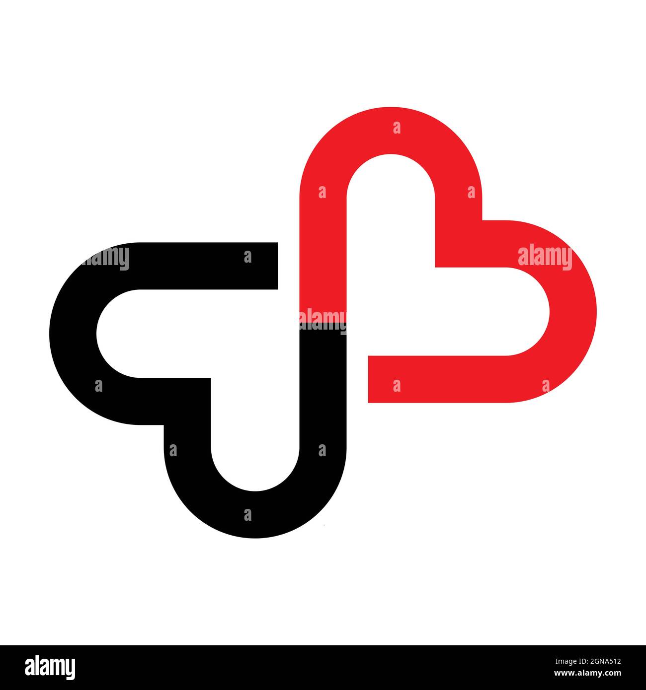 Modèle de logo de soins cardiaques motif vectoriel d'icône Banque D'Images