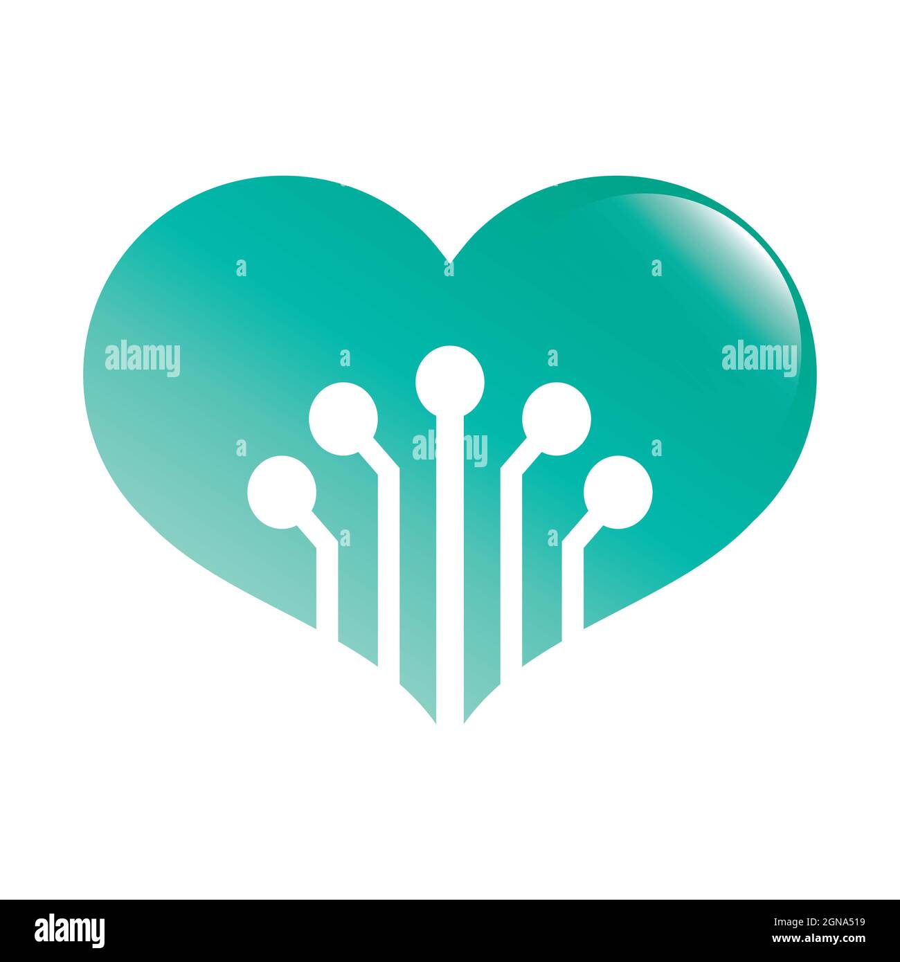 Logo de la technologie Love logo vector Icon design Banque D'Images