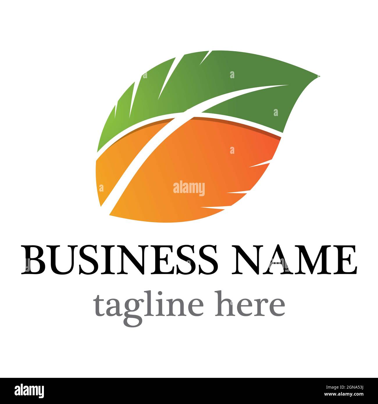 Modèle de logo à vecteur de feuilles Banque D'Images