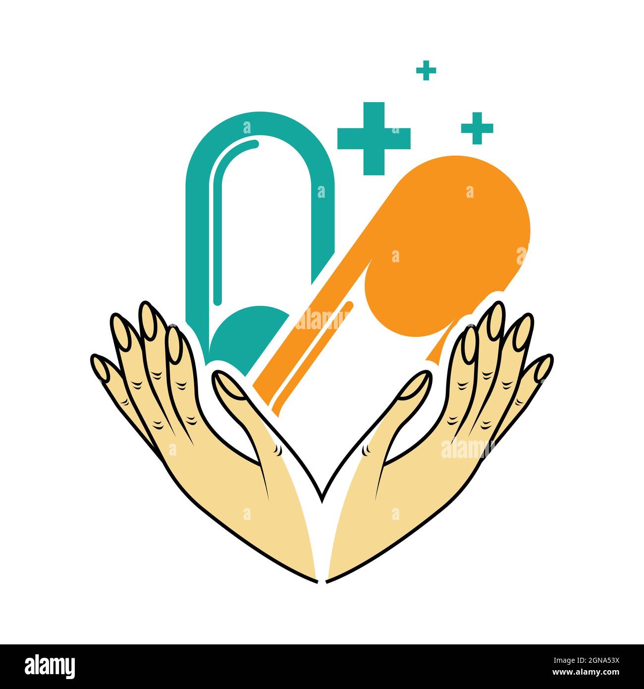 Modèle de logo de la pharmacie conception d'icône vectorielle Banque D'Images