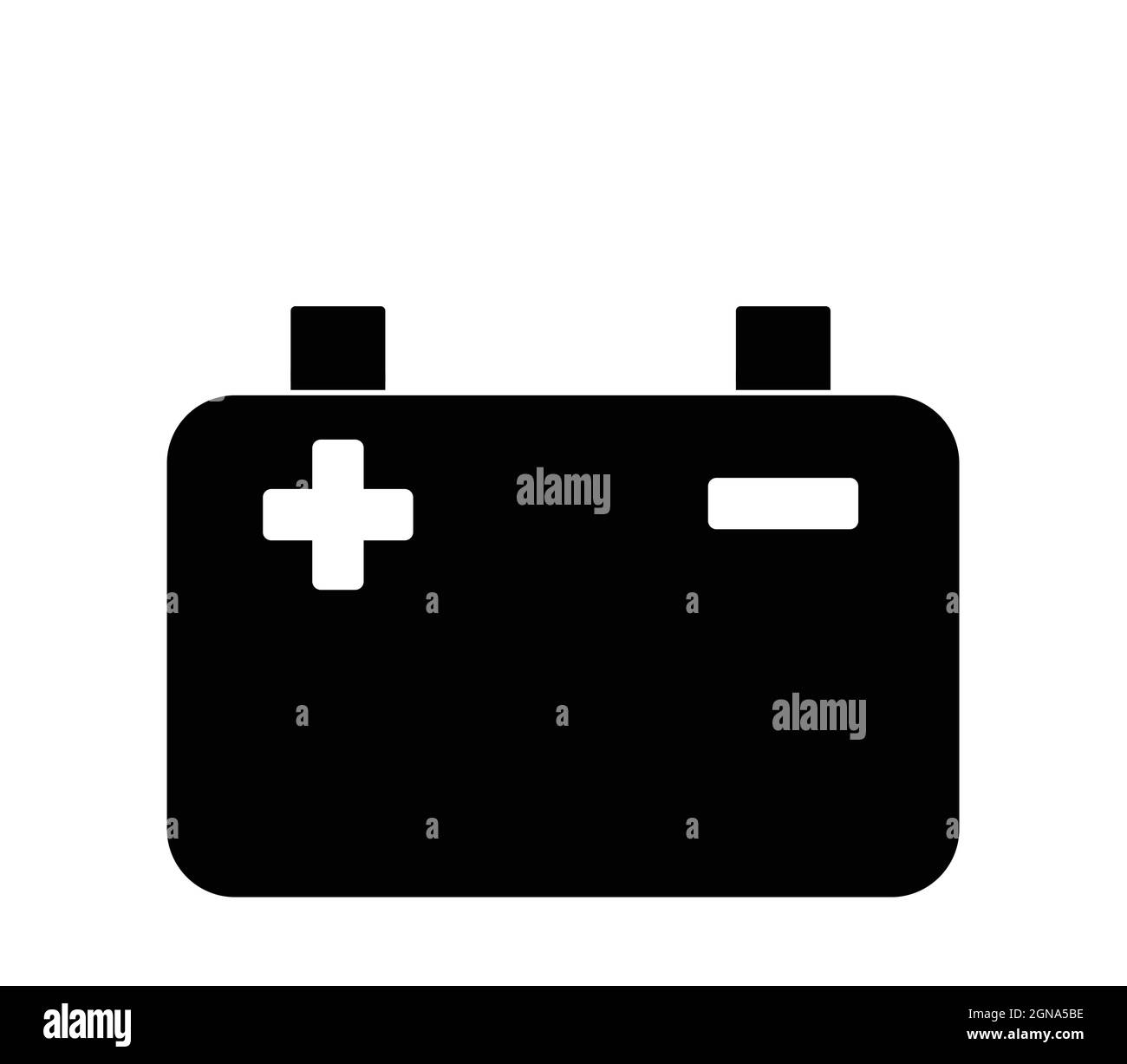 Icône de batterie, symbole de batterie avec le symbole plus moins Illustration de Vecteur