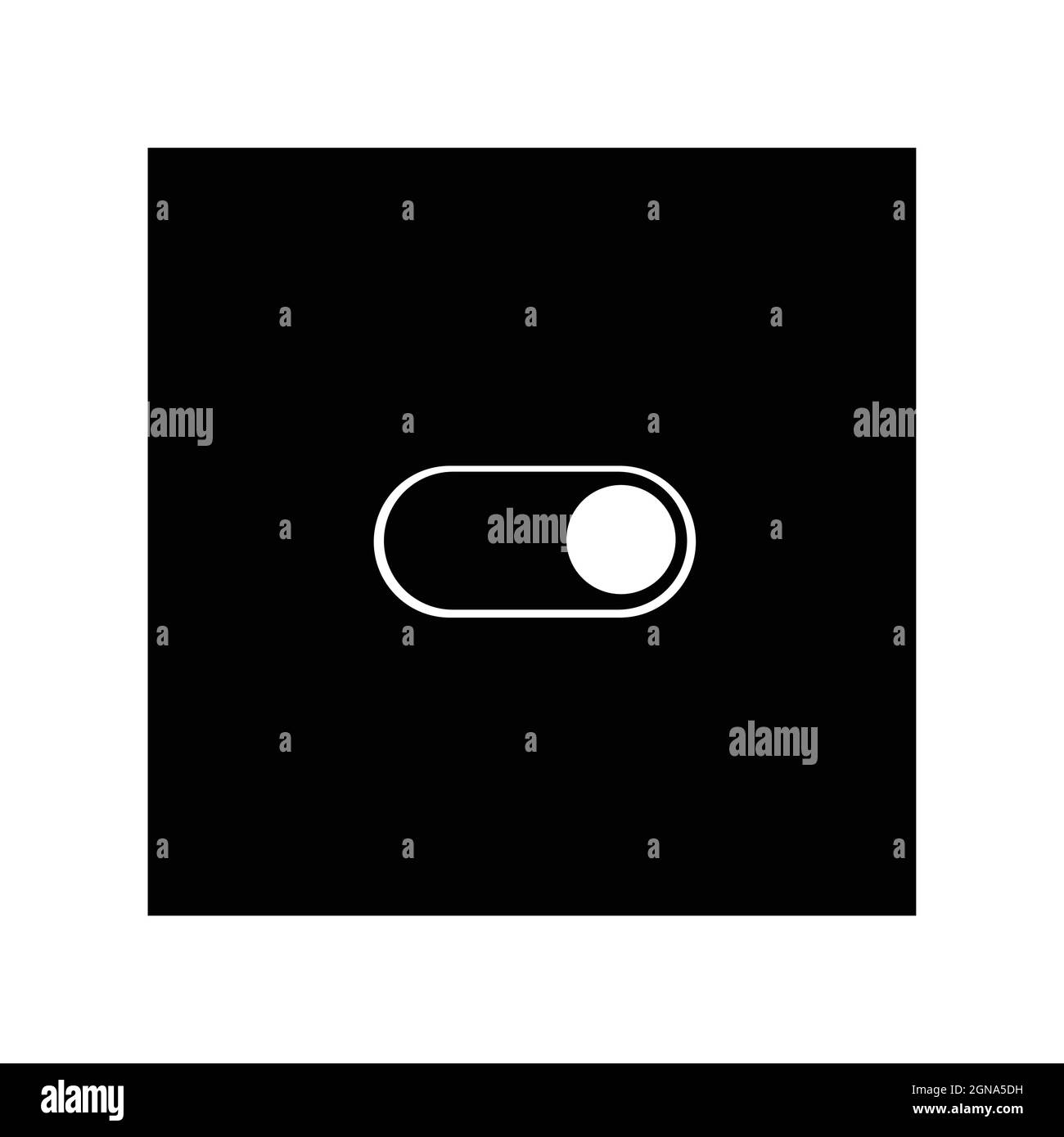 Basculer le logo de l'interrupteur sur fond noir Illustration de Vecteur