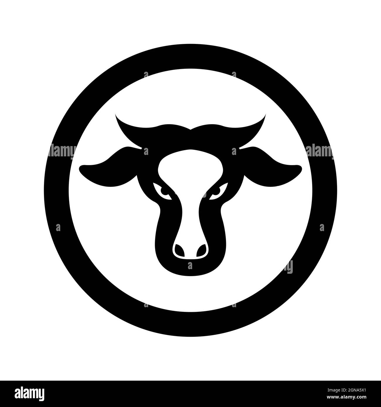 Modèle de logo de vache motif d'icône vectorielle Banque D'Images