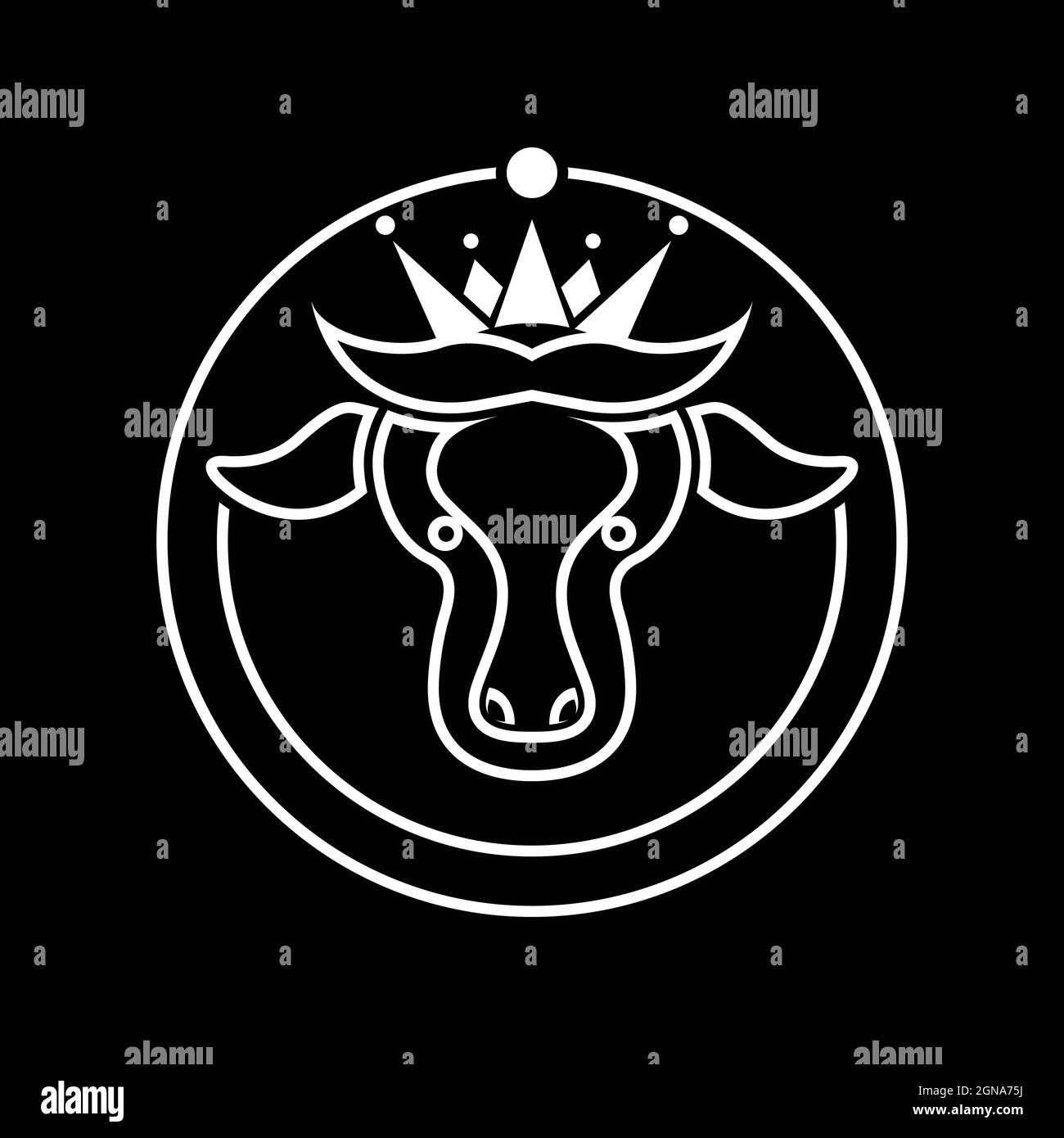 Modèle de logo de vache motif d'icône vectorielle Banque D'Images