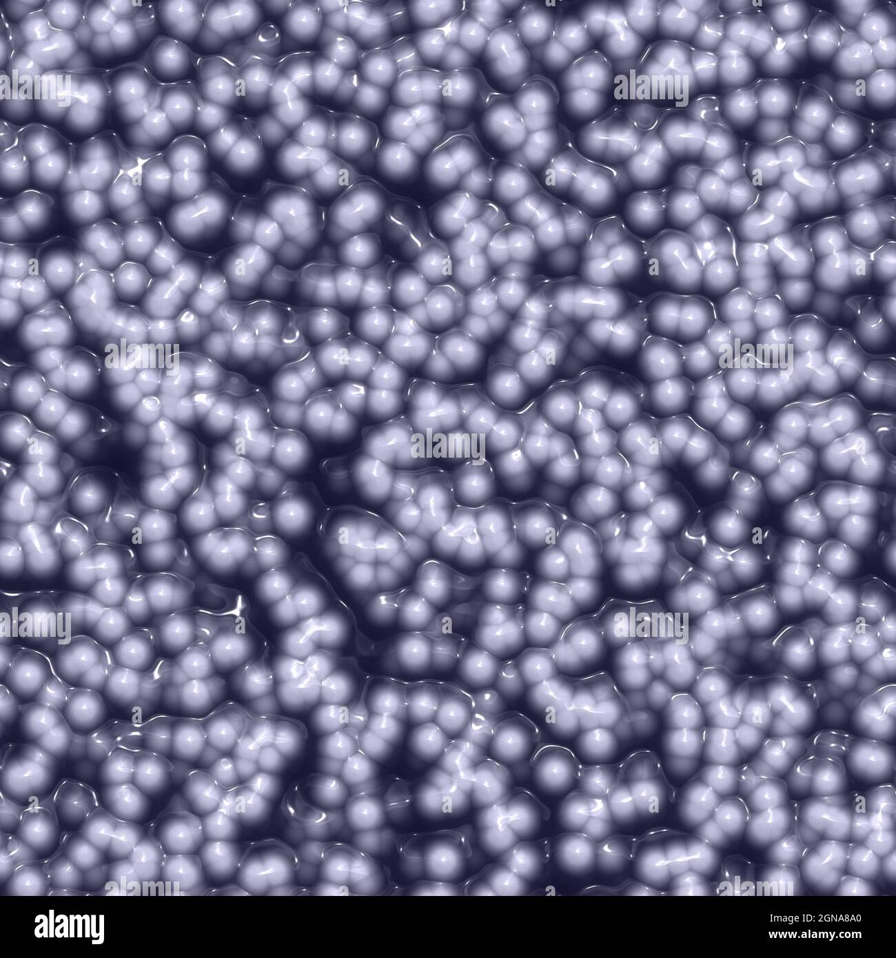 Blobs de gris-bleu extraterrestre spawn illustration 3D Banque D'Images