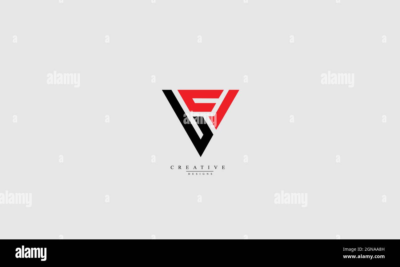 Lettres de l'alphabet initiales Monogram logo VF FV V F Illustration de Vecteur