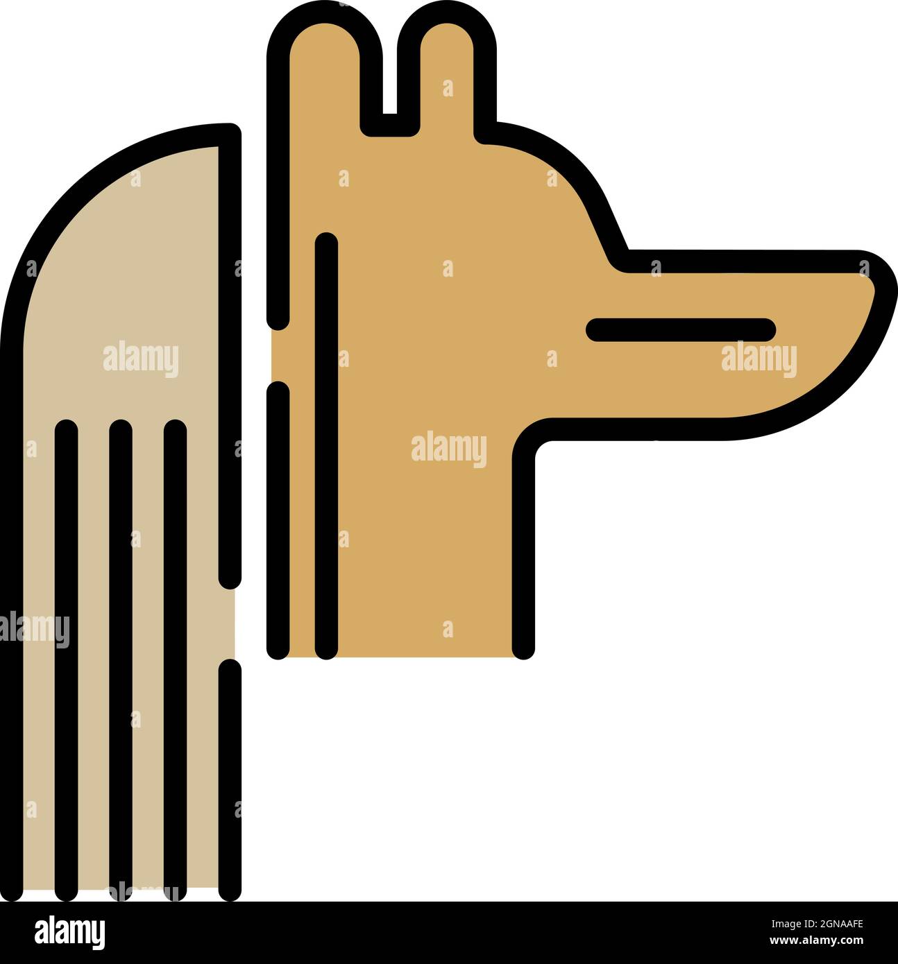 Icône Anoubis du dieu égyptien. Contour dieu égyptien Anubis vecteur icône couleur plat isolé Illustration de Vecteur