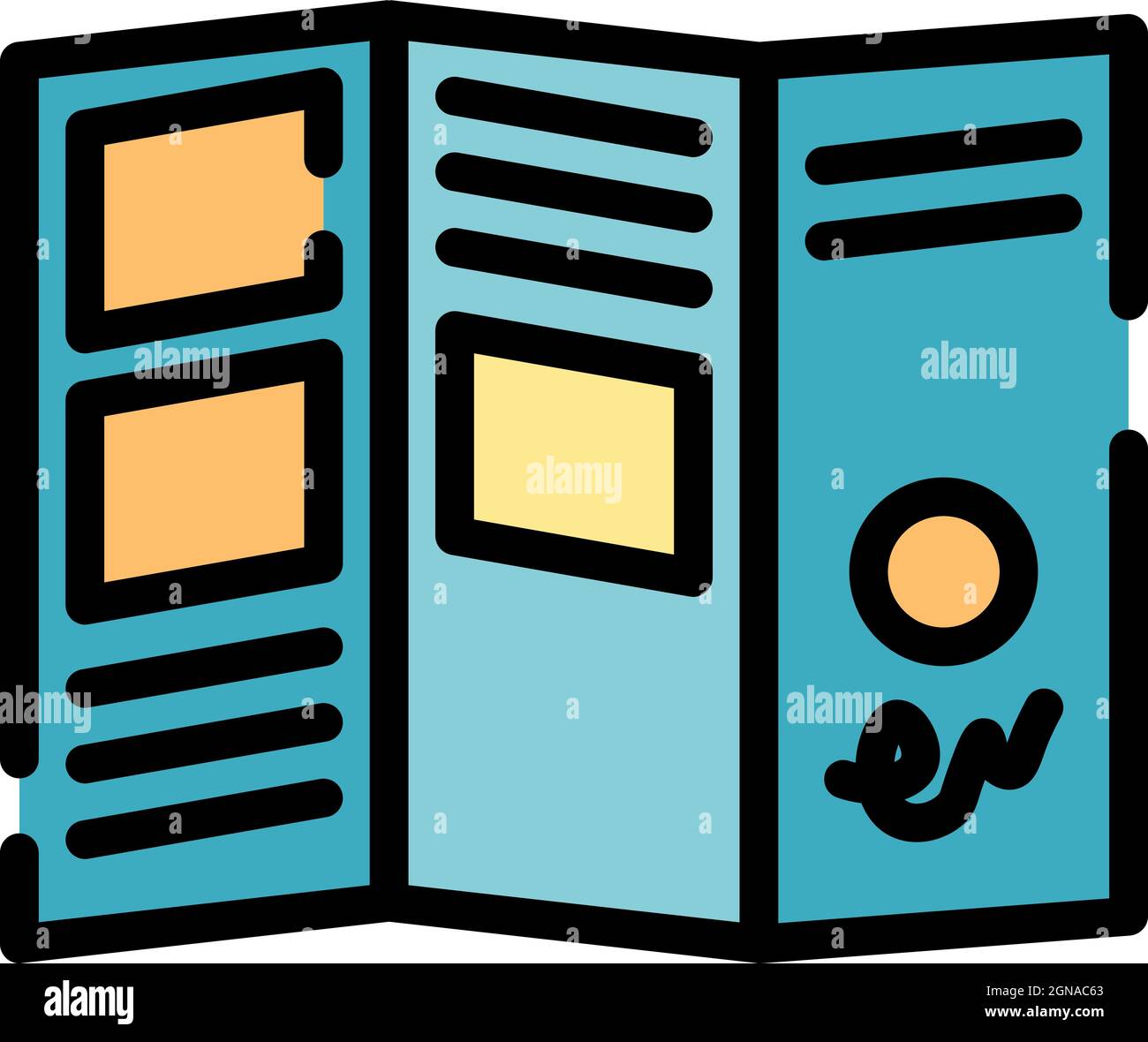 Icône de brochure publicitaire. Brochure publicitaire vecteur icône couleur plat isolé Illustration de Vecteur