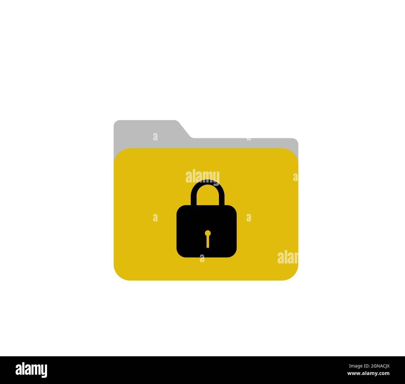 Icône de dossier protégé isolée sur fond blanc, symbole de protection de dossier Illustration de Vecteur