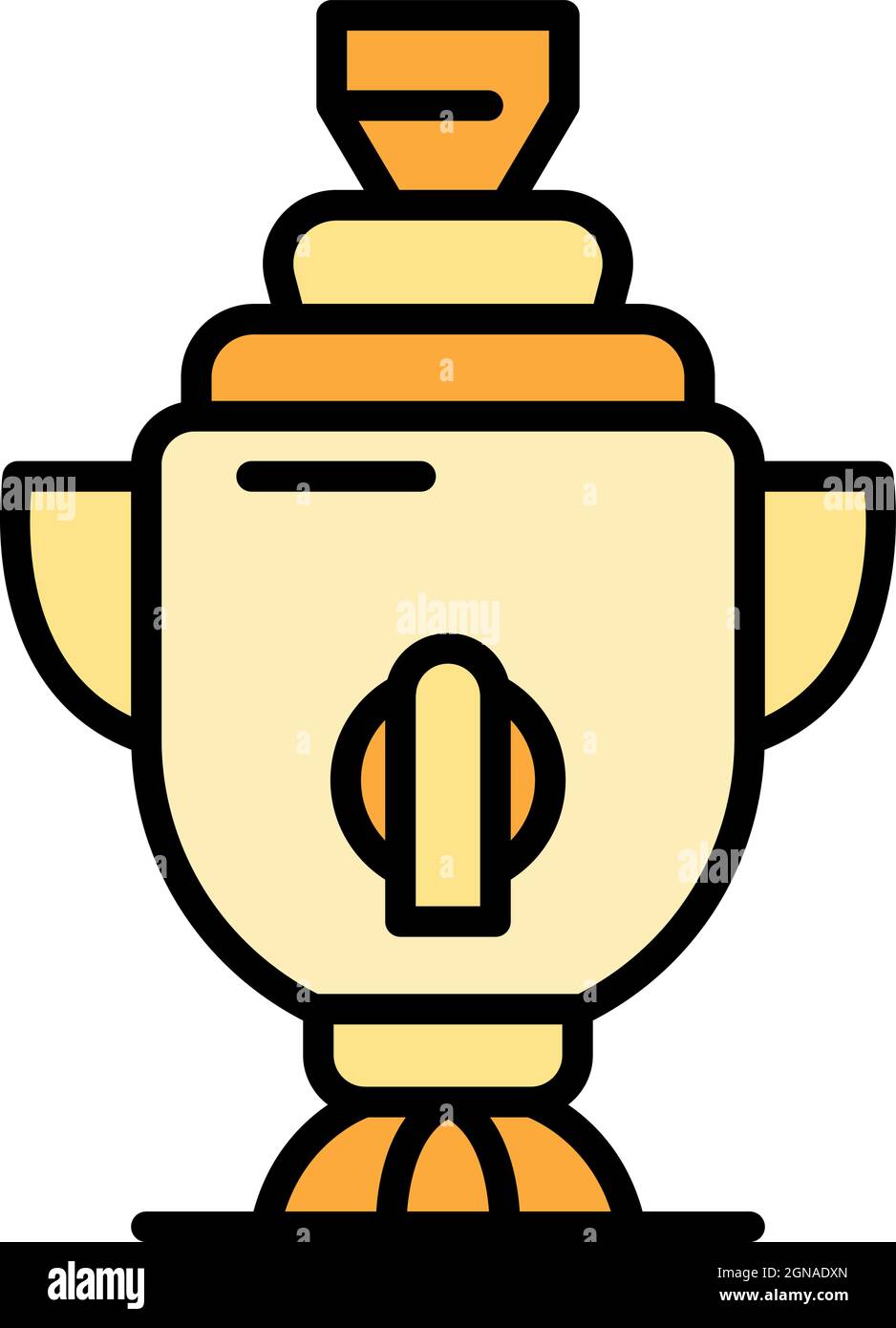 Icône samovar russe. Contour russe samovar vecteur icône couleur plat isolé Illustration de Vecteur