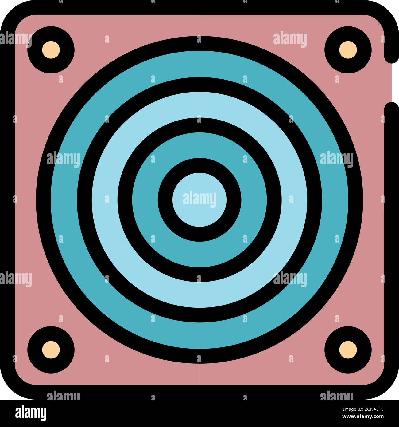 Icône de grille du ventilateur d'extraction. Contour ventilateur d'extraction vecteur de grille icône couleur isolé plat Illustration de Vecteur