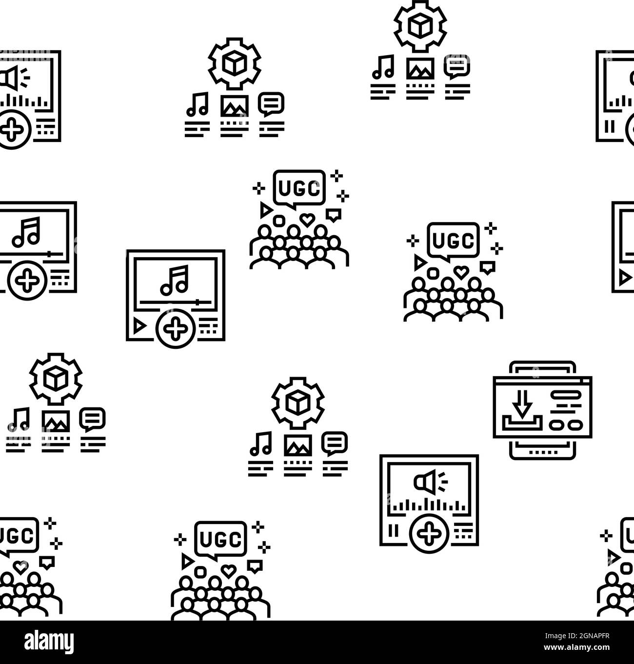 Motif transparent vectoriel de contenu généré par l'utilisateur Illustration de Vecteur