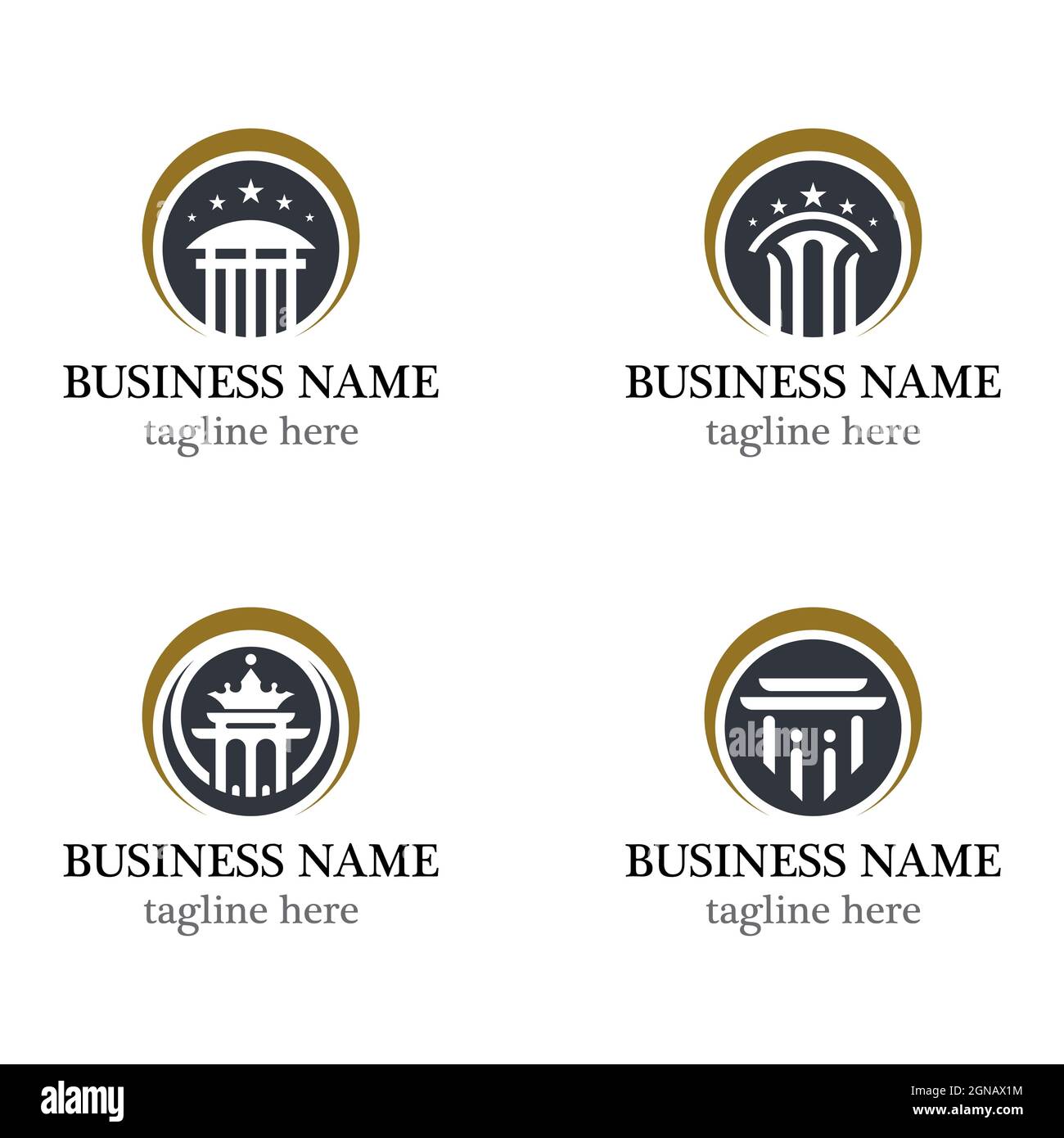 Modèle de logo de loi, motif de jeu d'icônes vectorielles Banque D'Images