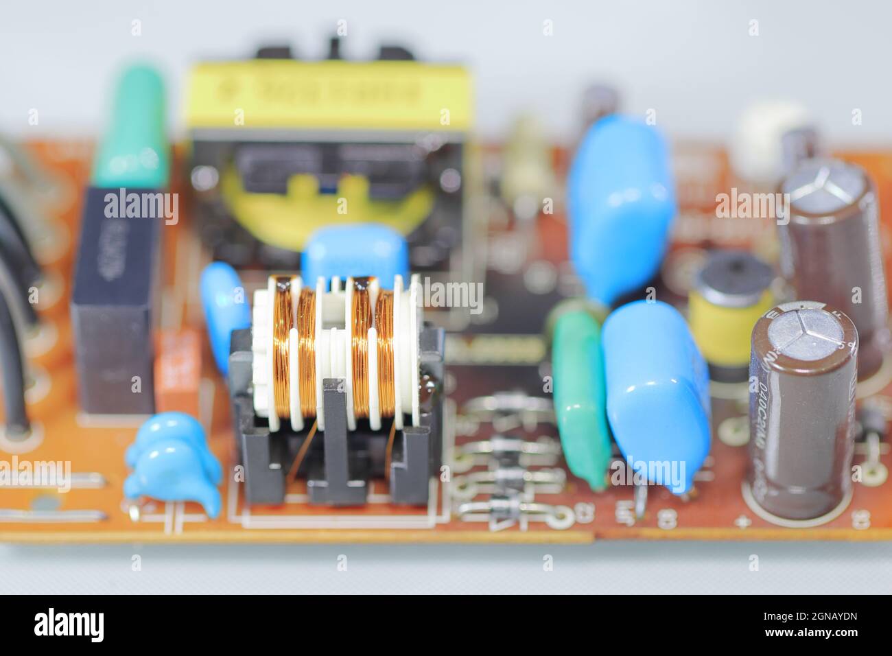Système de carte de circuit imprimé analogique.Réparation, concept d'équipement de technologie de maintenance, circuit imprimé avec composants électroniques, circuit électronique Banque D'Images