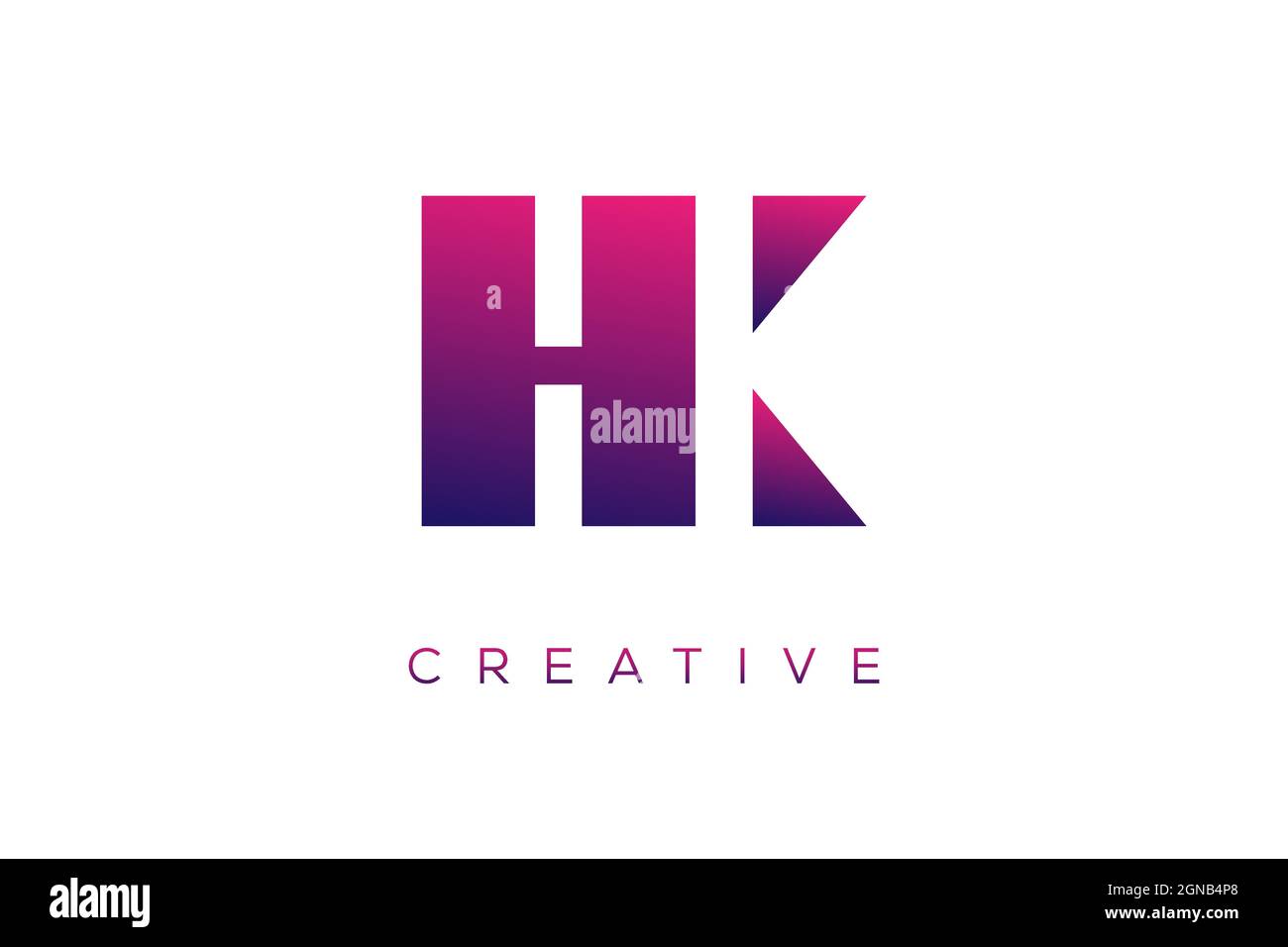 Initiales HK et kh combinaison lettre couleur créative alphabet société logo vecteur icône design Illustration de Vecteur