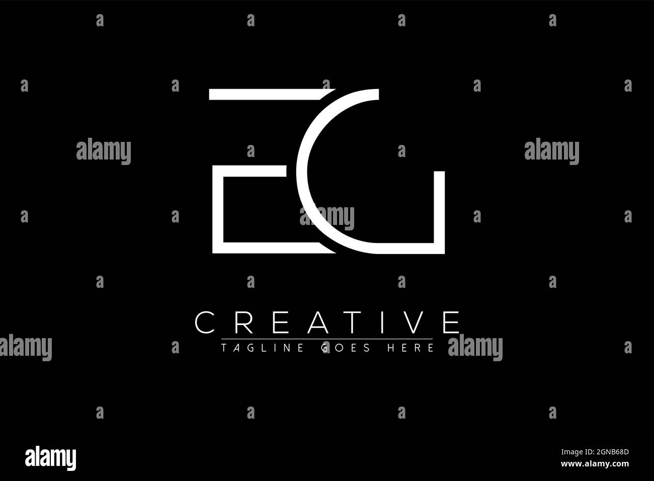 Lettre EG, ge, e, g, Résumé initiale monogramme lettre alphabet logo design Illustration de Vecteur
