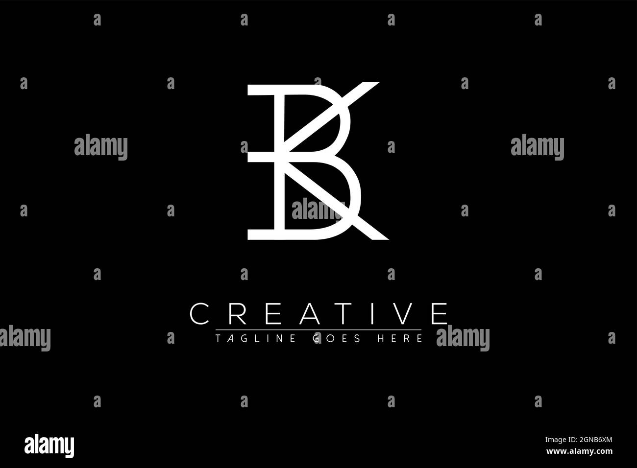 Lettre bk, kb, b, k, Résumé initiale monogramme lettre alphabet logo design Illustration de Vecteur