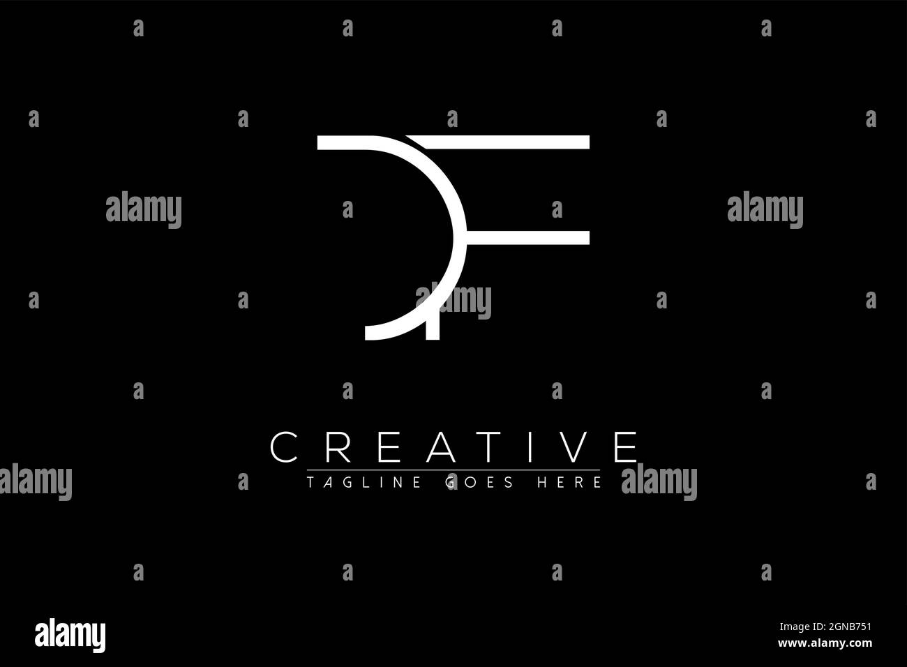 Lettre df, fd, f, d, Résumé initiale monogramme lettre alphabet logo design Illustration de Vecteur