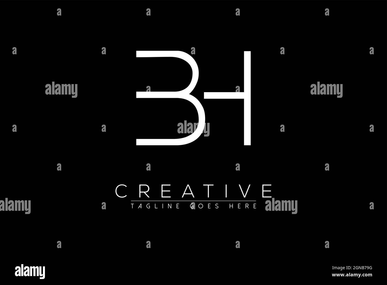 Lettre bh, hb, b, h, Résumé initiale monogramme lettre alphabet logo design Illustration de Vecteur