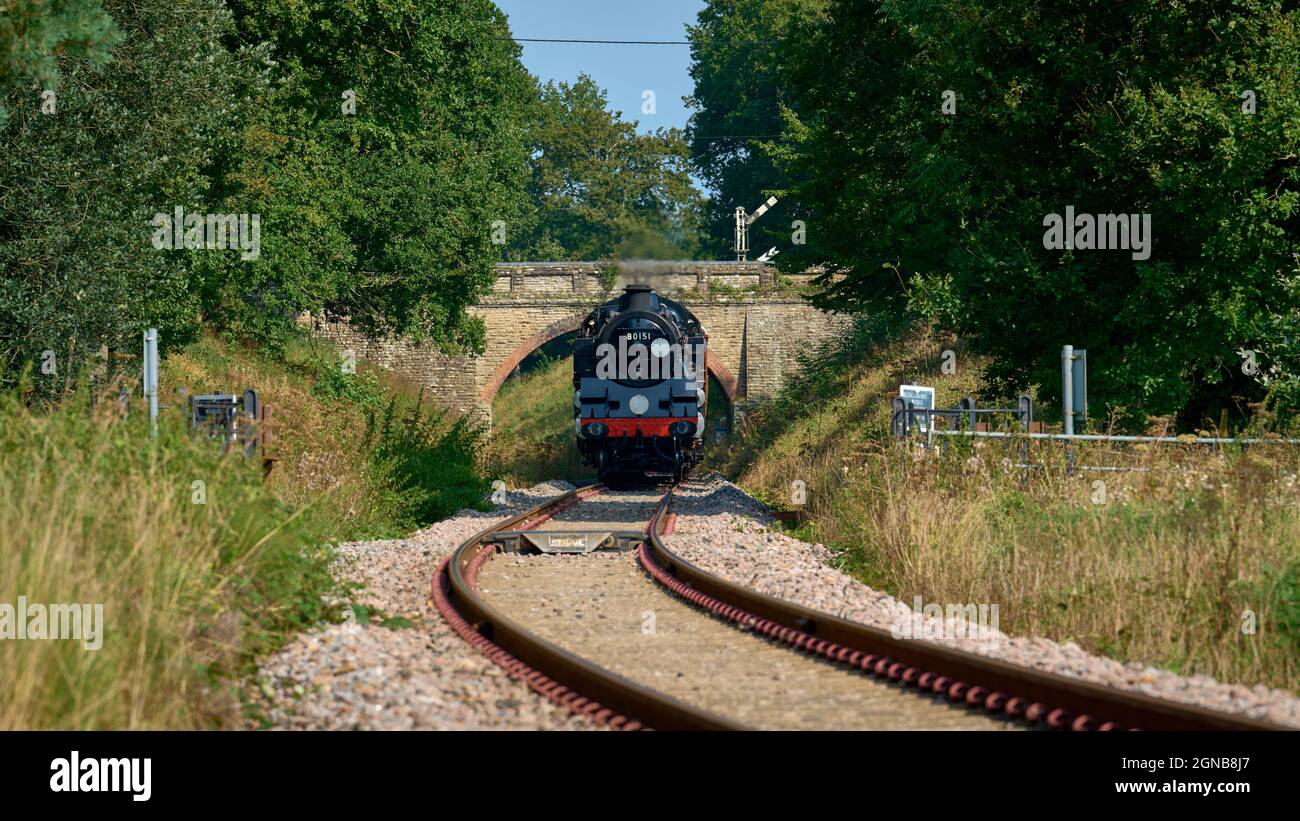 2-6-4 locomotive-citerne à vapeur sur le chemin de fer Bluebell Banque D'Images