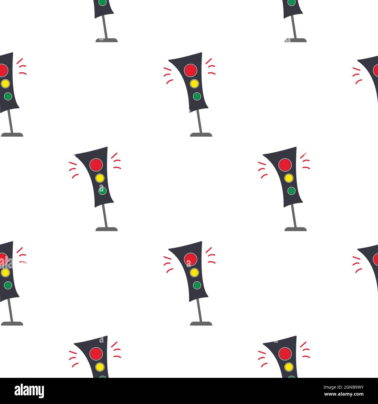 Feux de circulation sur fond blanc. Illustration de Vecteur