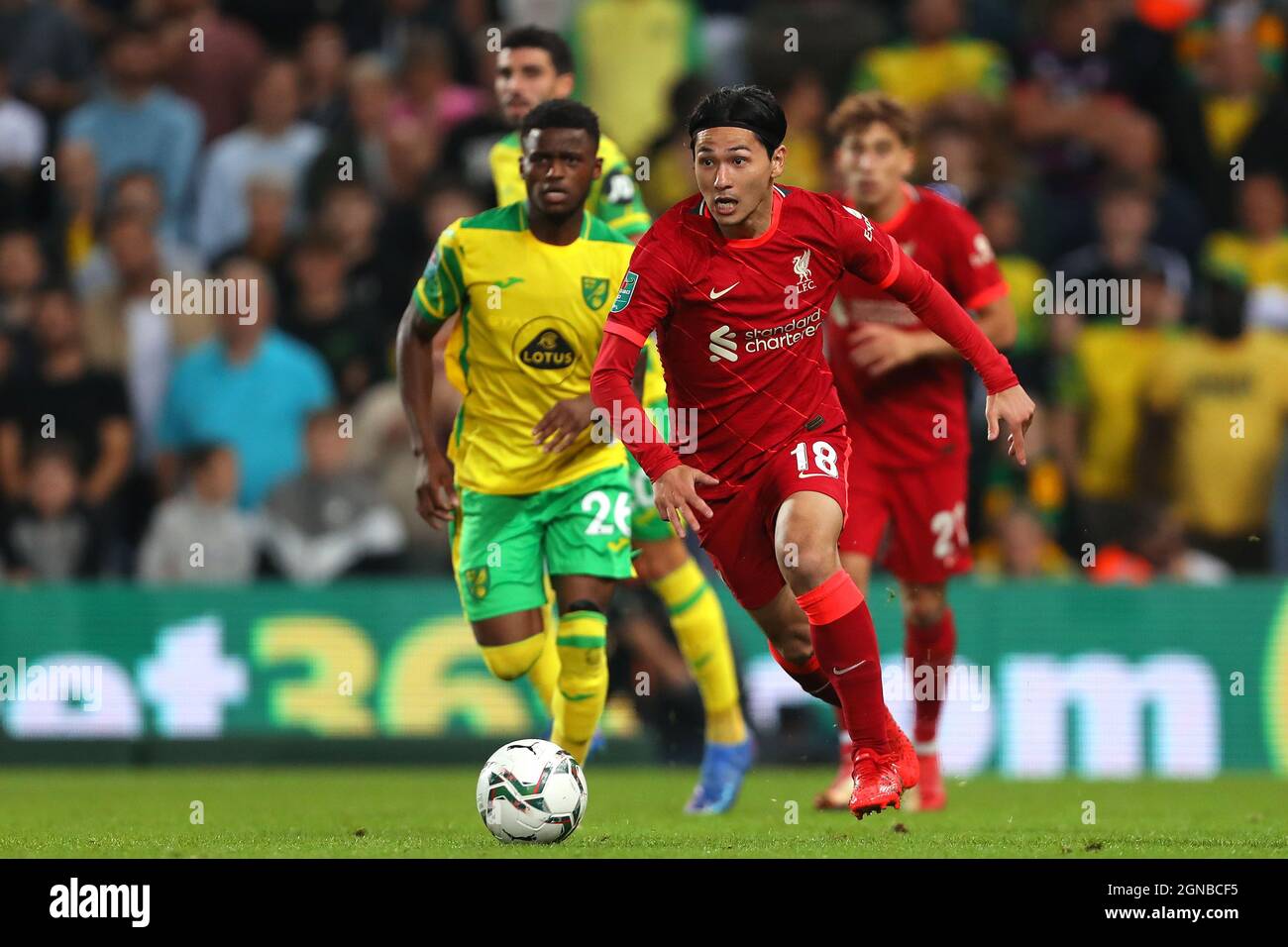 Takumi Minamino de Liverpool - Norwich City v Liverpool, Carabao Cup, Carrow Road, Norwich, Royaume-Uni - 21 septembre 2021 usage éditorial exclusif - restrictions DataCo applicables Banque D'Images