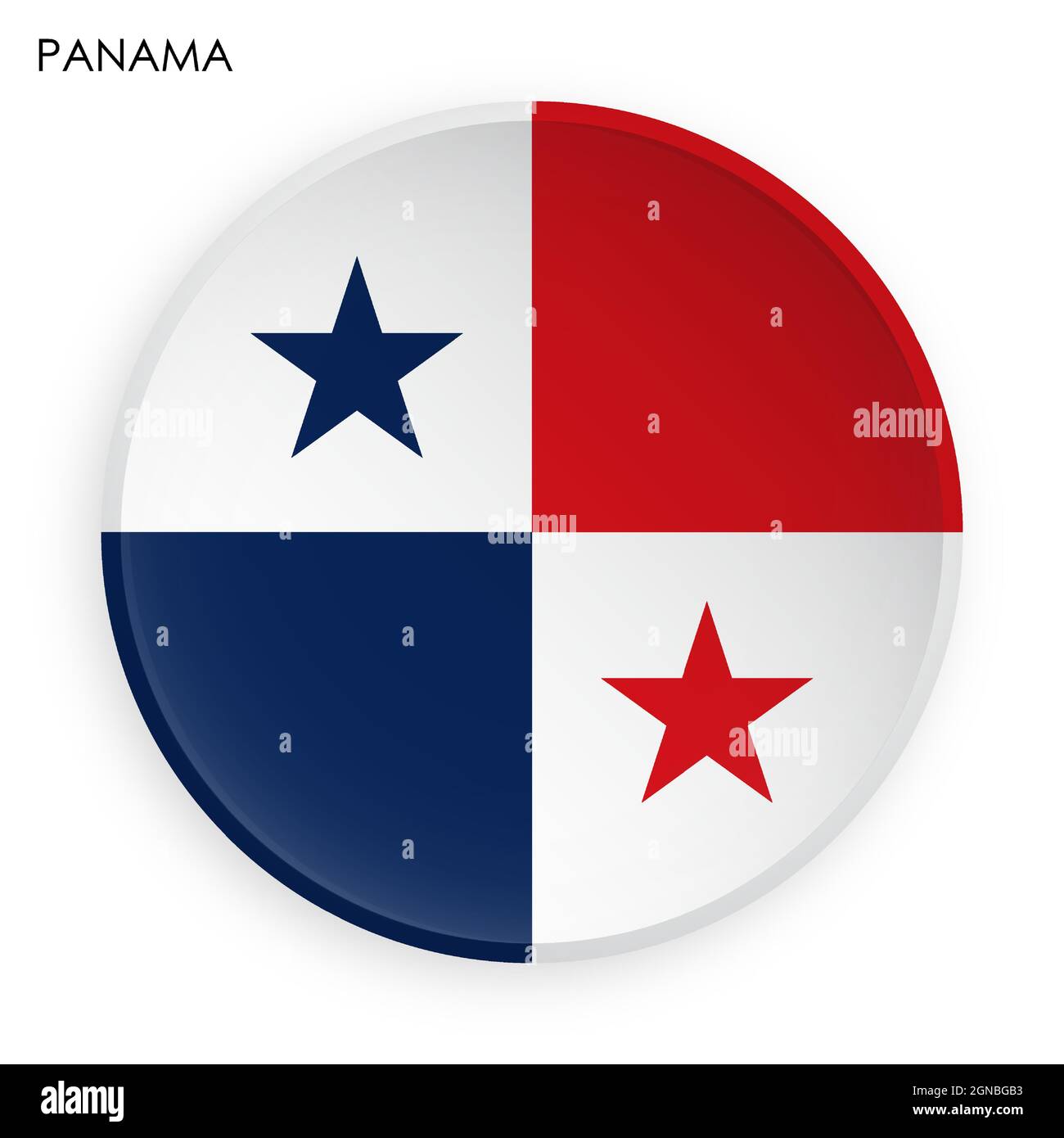 DRAPEAU DE PANAMA icône dans le style néo-omorphisme moderne. Bouton pour applications mobiles ou Web. Vecteur sur fond blanc Illustration de Vecteur