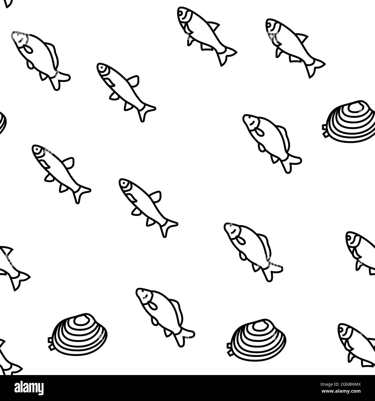 Pêche commerciale Aquaculture Vector Seamless Pattern Illustration de Vecteur