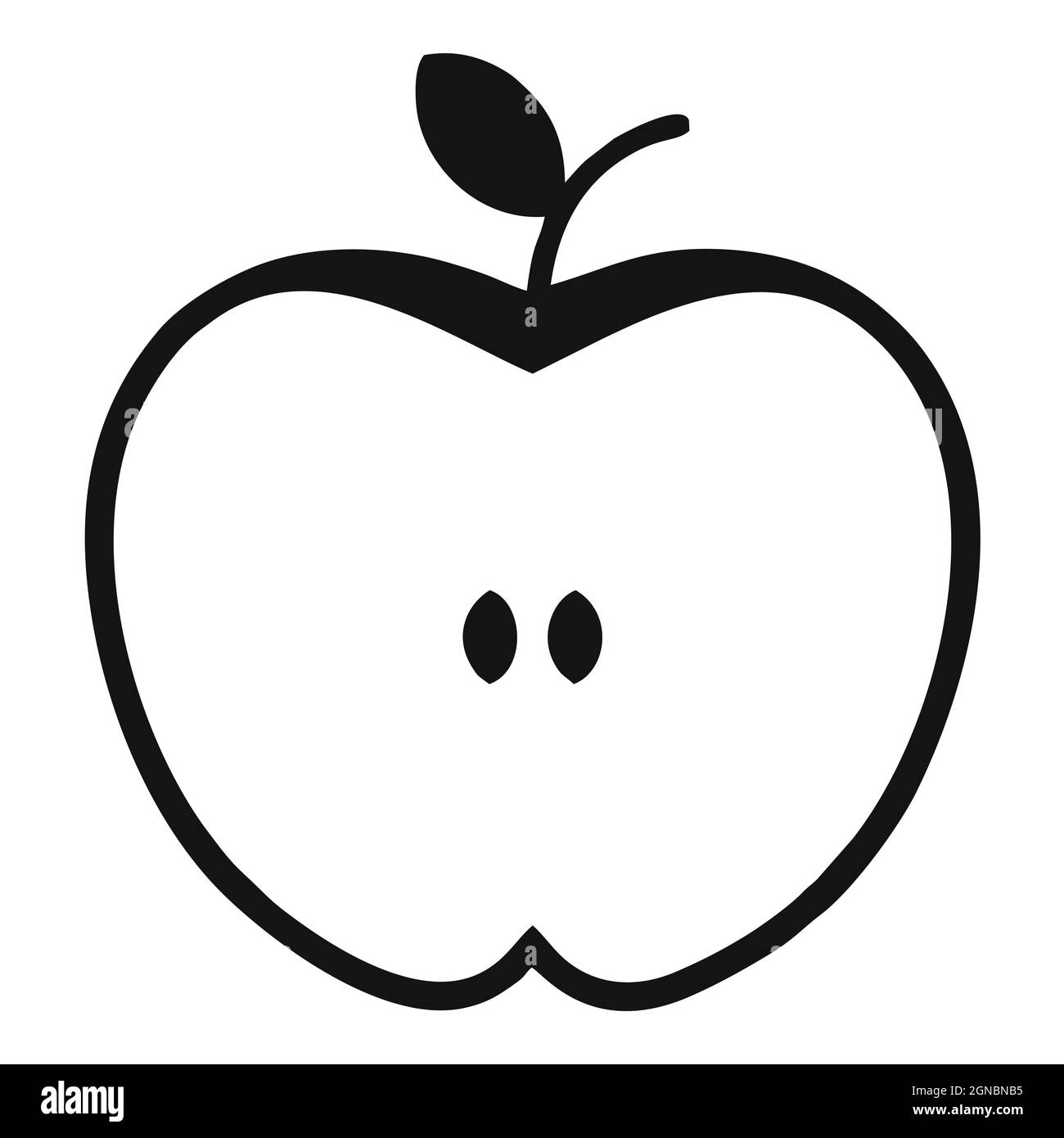 icône de pomme isolée sur fond blanc de la collection alimentaire. icône de pomme ligne fine contour linéaire symbole de pomme pour le logo Illustration de Vecteur
