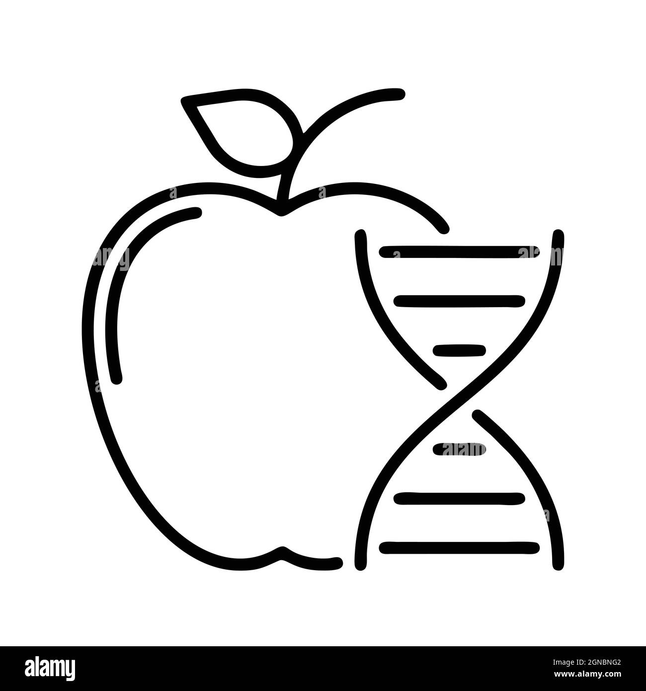 icône de pomme isolée sur fond blanc de la collection alimentaire. icône de pomme ligne fine contour linéaire symbole de pomme pour le logo Illustration de Vecteur