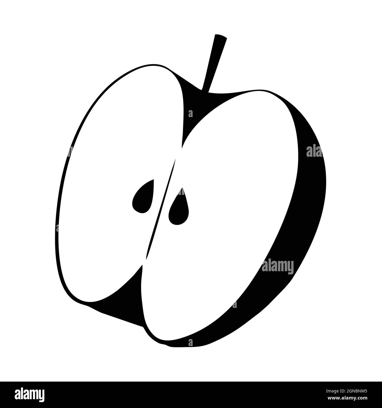 icône de pomme isolée sur fond blanc de la collection alimentaire. icône de pomme ligne fine contour linéaire symbole de pomme pour le logo Illustration de Vecteur