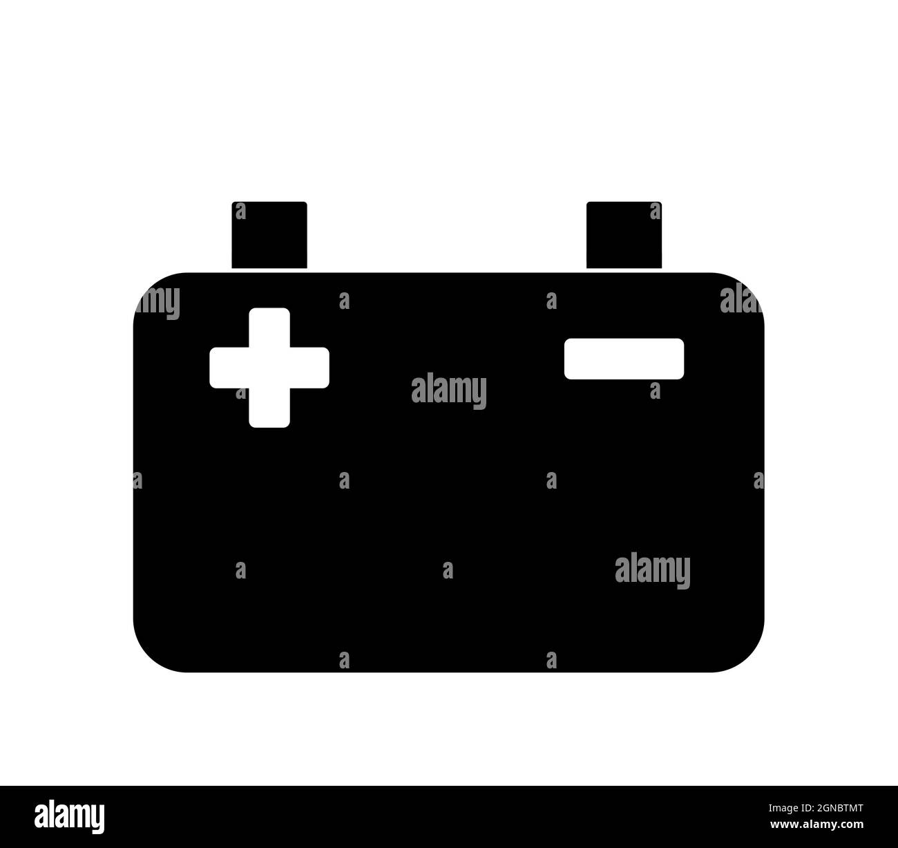 icône de batterie, symbole de batterie avec le symbole plus moins Illustration de Vecteur