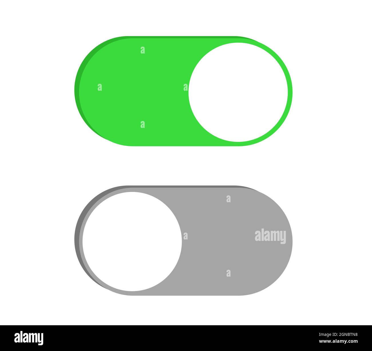 bouton de commutation, activé et désactivé, icône de vecteur Illustration de Vecteur