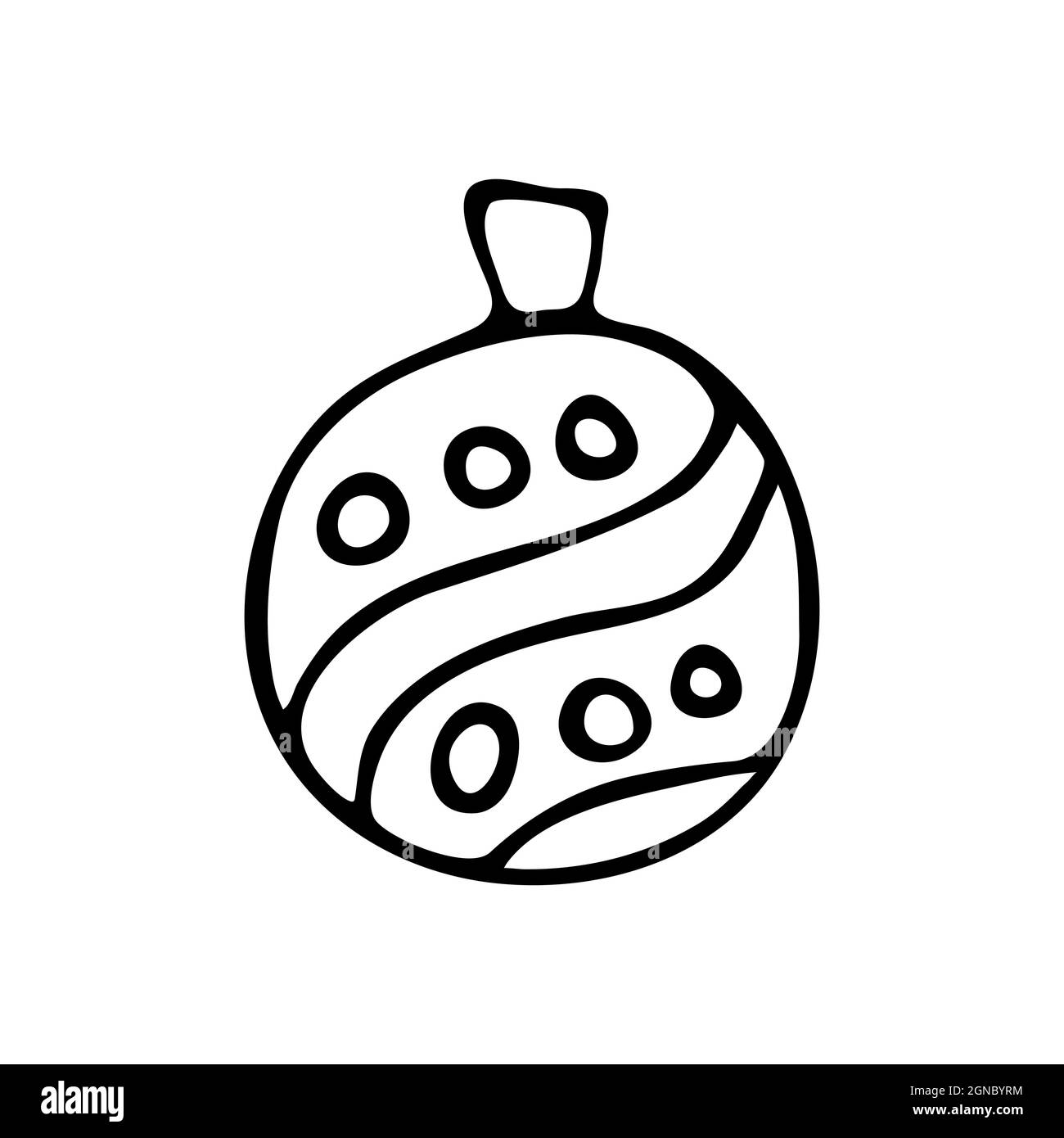 Arbre de Noël en forme de caniche dessiné à la main en forme de vecteur. Illustration isolée sur fond blanc. Pour la conception graphique et Web Illustration de Vecteur