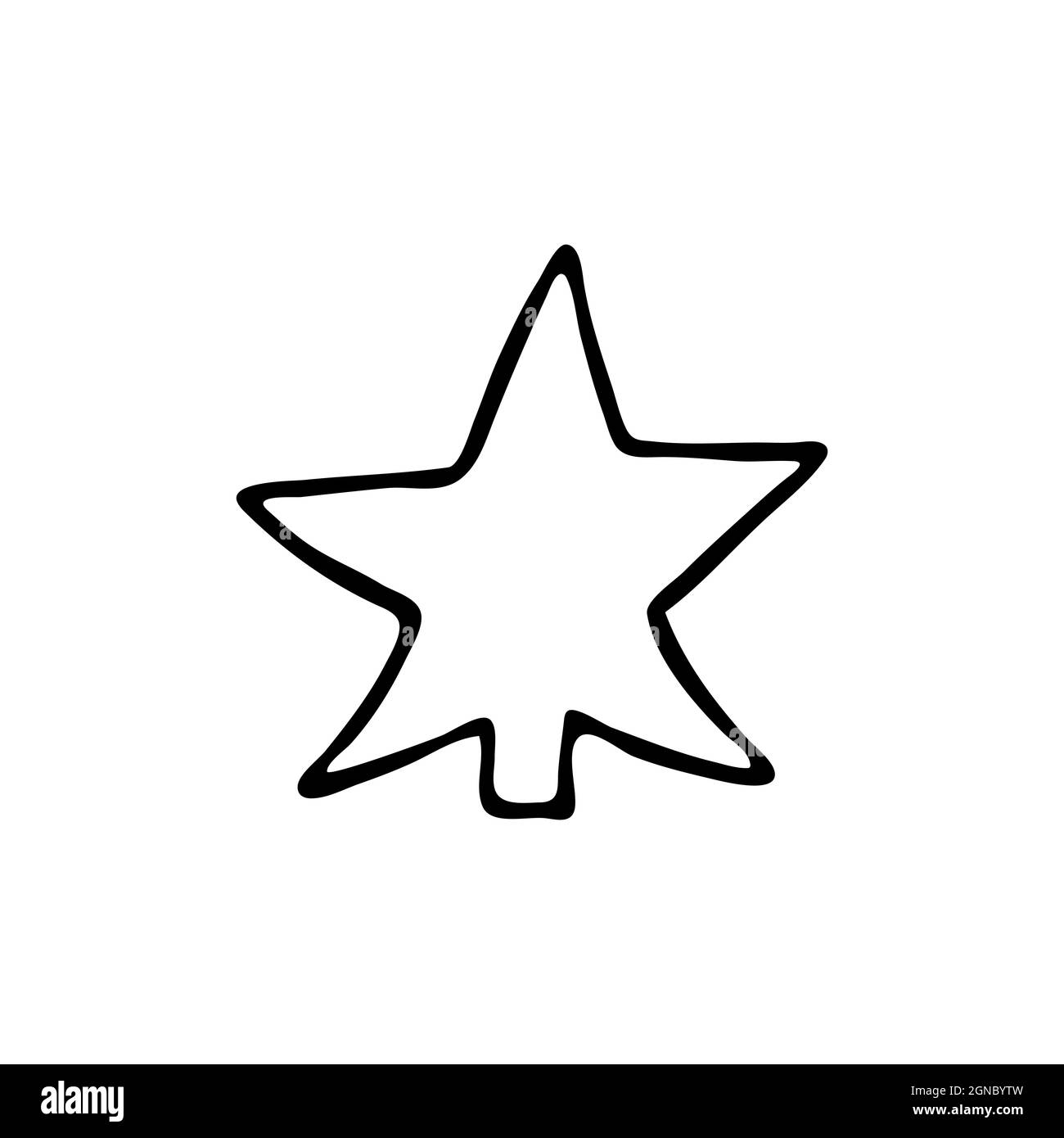 Étoile de noël en forme de caniche dessinée à la main. Illustration isolée sur fond blanc. Pour la conception graphique et Web Illustration de Vecteur