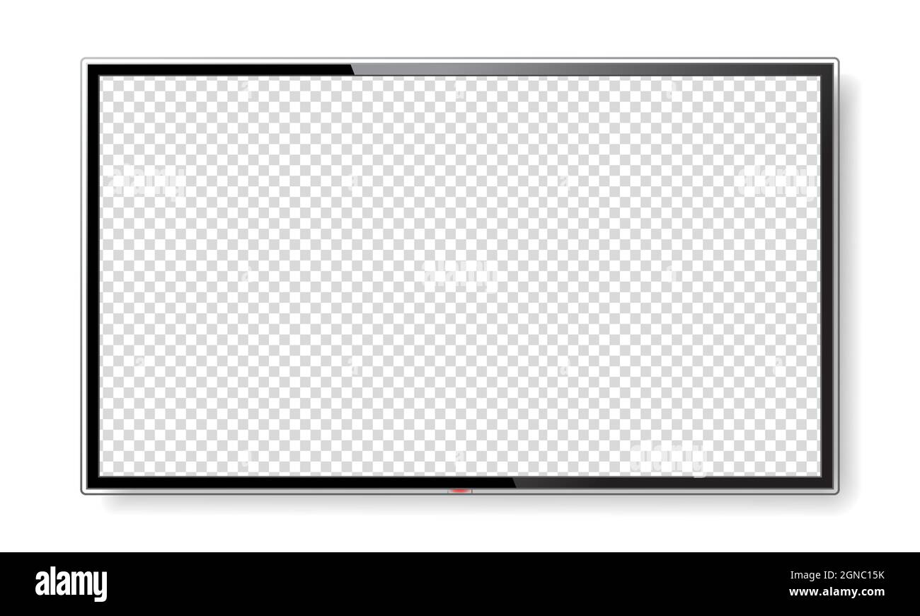 Maquette d'écran TV réaliste isolée sur blanc Illustration de Vecteur
