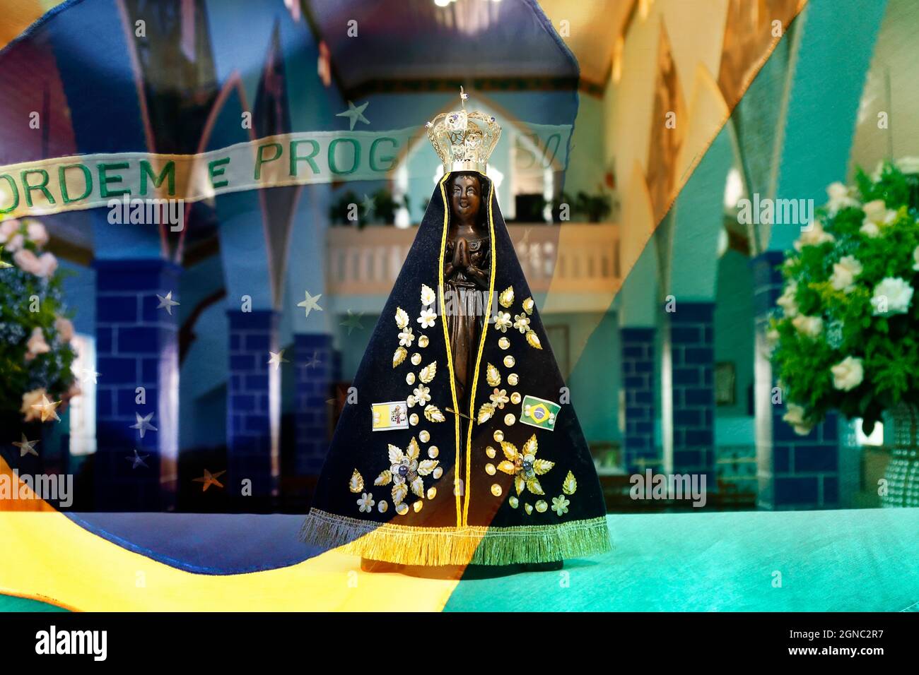 Statue de l'image de notre-Dame d'Aparecida, mère de Dieu, patronne du Brésil Banque D'Images
