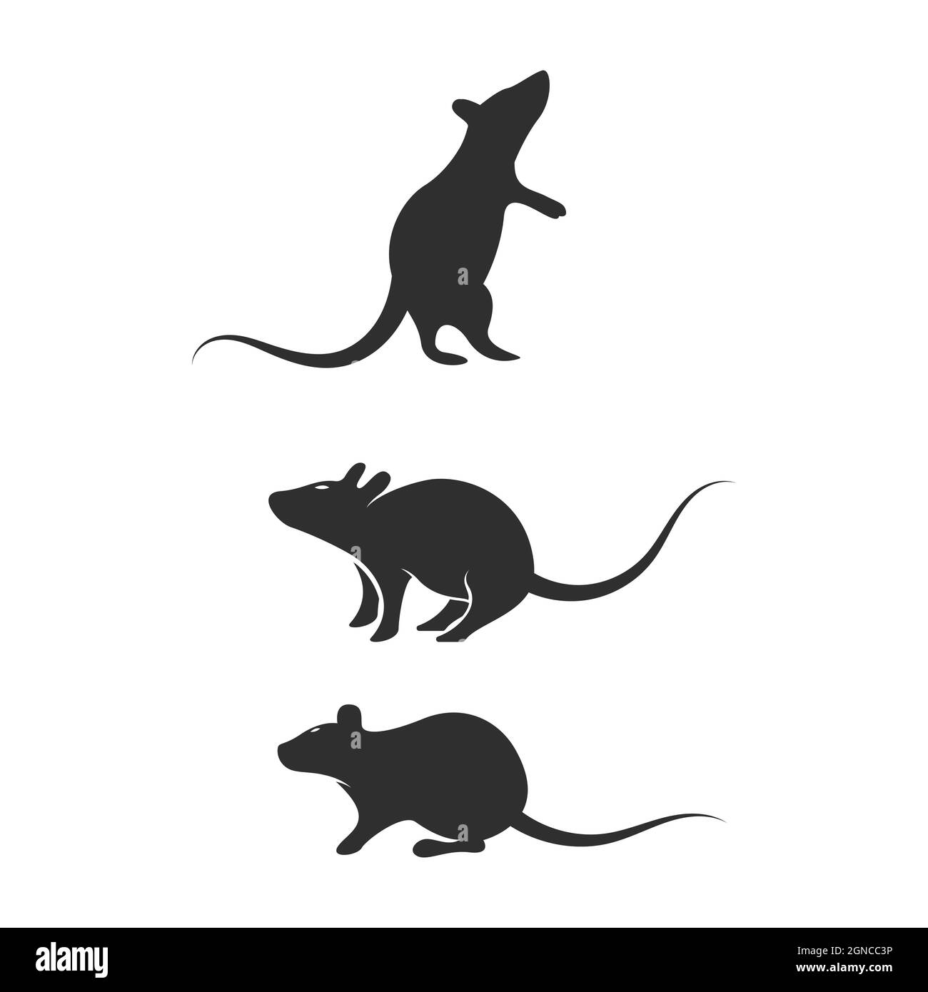 Modèle d'illustration de dessin d'icône de vecteur mignon de rat Banque D'Images