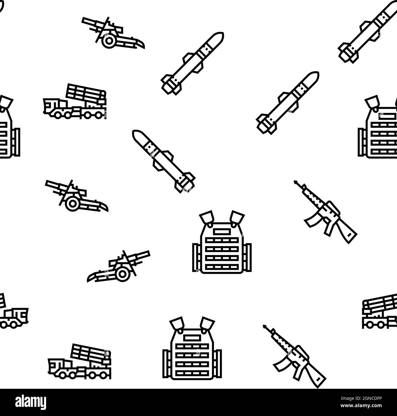 Motif sans coutures Vector Soldier and War Technics Illustration de Vecteur