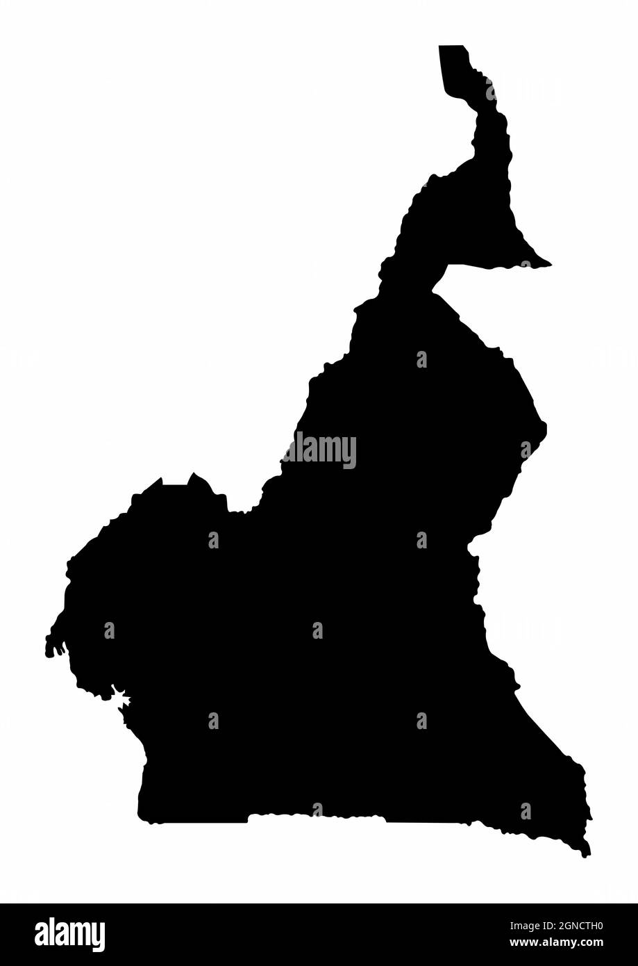 Carte de silhouette du Cameroun isolée sur fond blanc Illustration de Vecteur