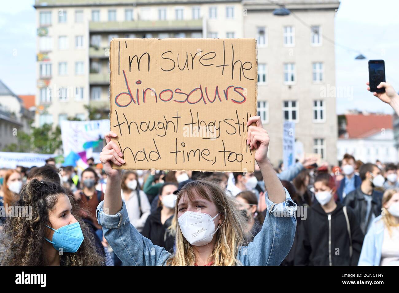 Vienne, Autriche. 24 septembre 2021. Grève mondiale du climat avec les vendredis pour l'avenir à Vienne. Banque D'Images