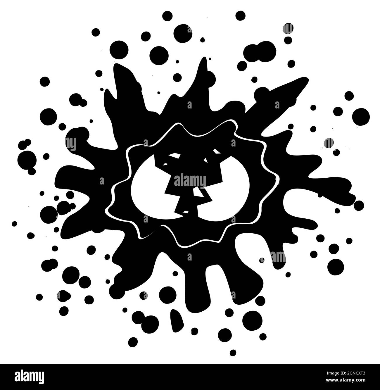 Éclaboussures de craquelures d'œufs grunge noir, illustration vectorielle, horizontale, isolée Illustration de Vecteur