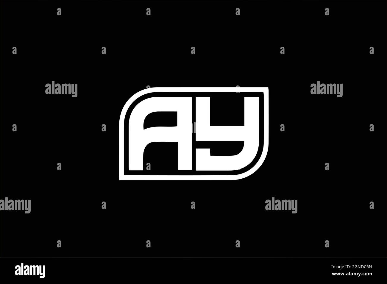 LOGO-VECTEUR INITIAL YA OU AY Illustration de Vecteur